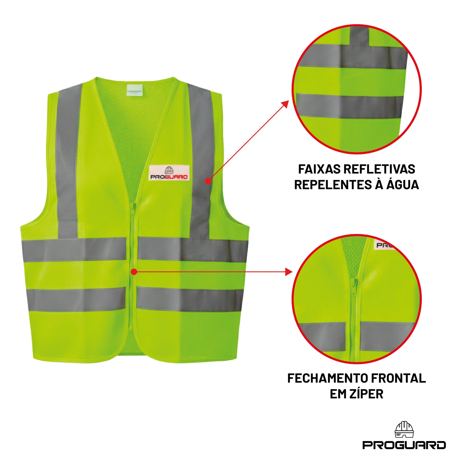 PROGUARD - Colete Refletivo Sem Bolso FIREFLY - Detalhe